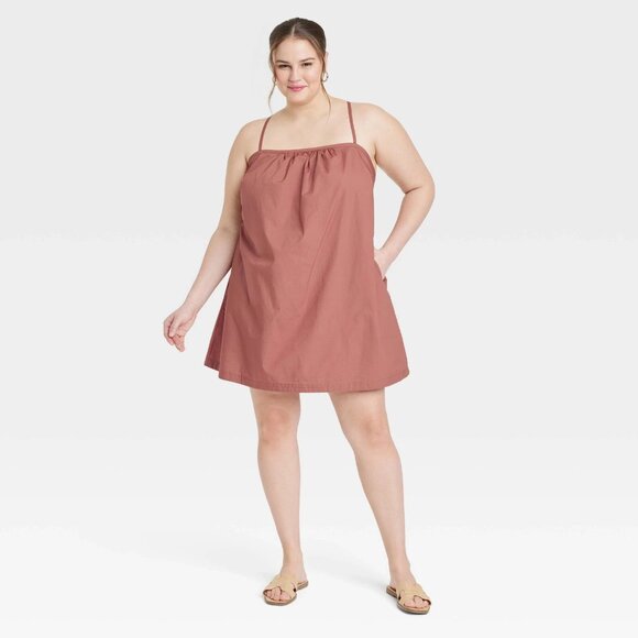 XXL - Womens Sleeveless Shift Mini Dress - A New Day - Brown - Picture 5 of 6